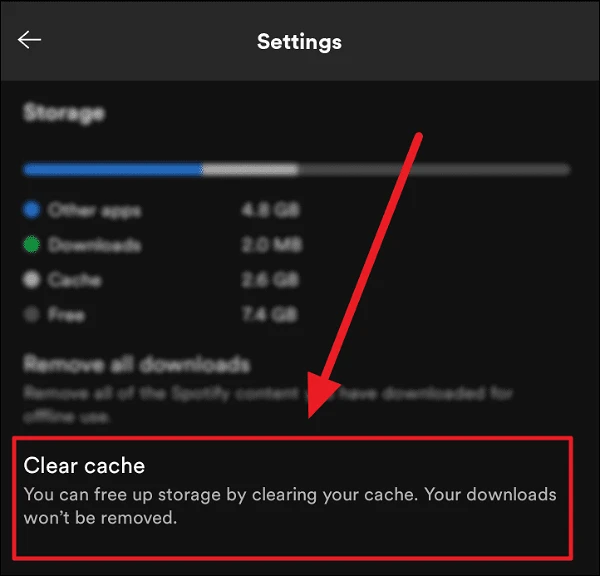 Clear Cache Spotify